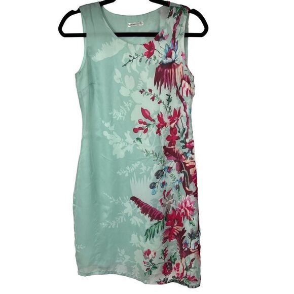Asos Lavand Turquoise Pink Floral Printed Sleeveless Shift Dress - Picture 1 of 10